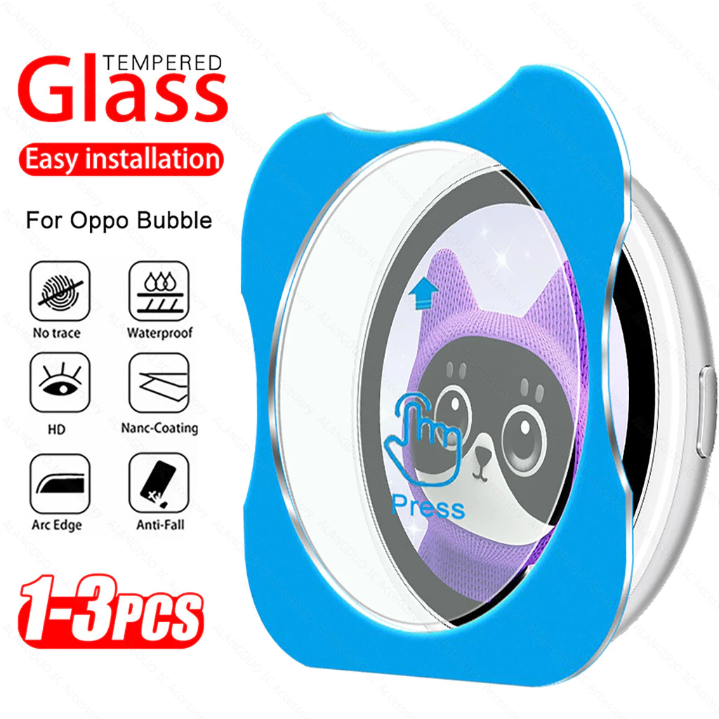 1-3PCS ติดตั้งง่ายกระจกนิรภัยสําหรับ Oppo Bubble Premium Screen Protector สําหรับ Oppo Bubble กระจกป้องกัน