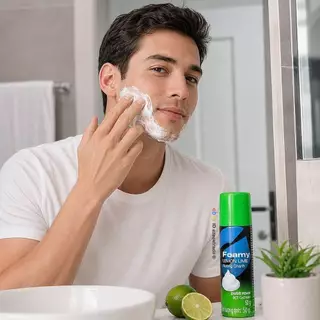 Gillette Foamyshave Lemon Lime 50G ยิลเลตต์ โฟมโกนหนวด โฟมมี่ กลิ่นมะนาว 50 ก.