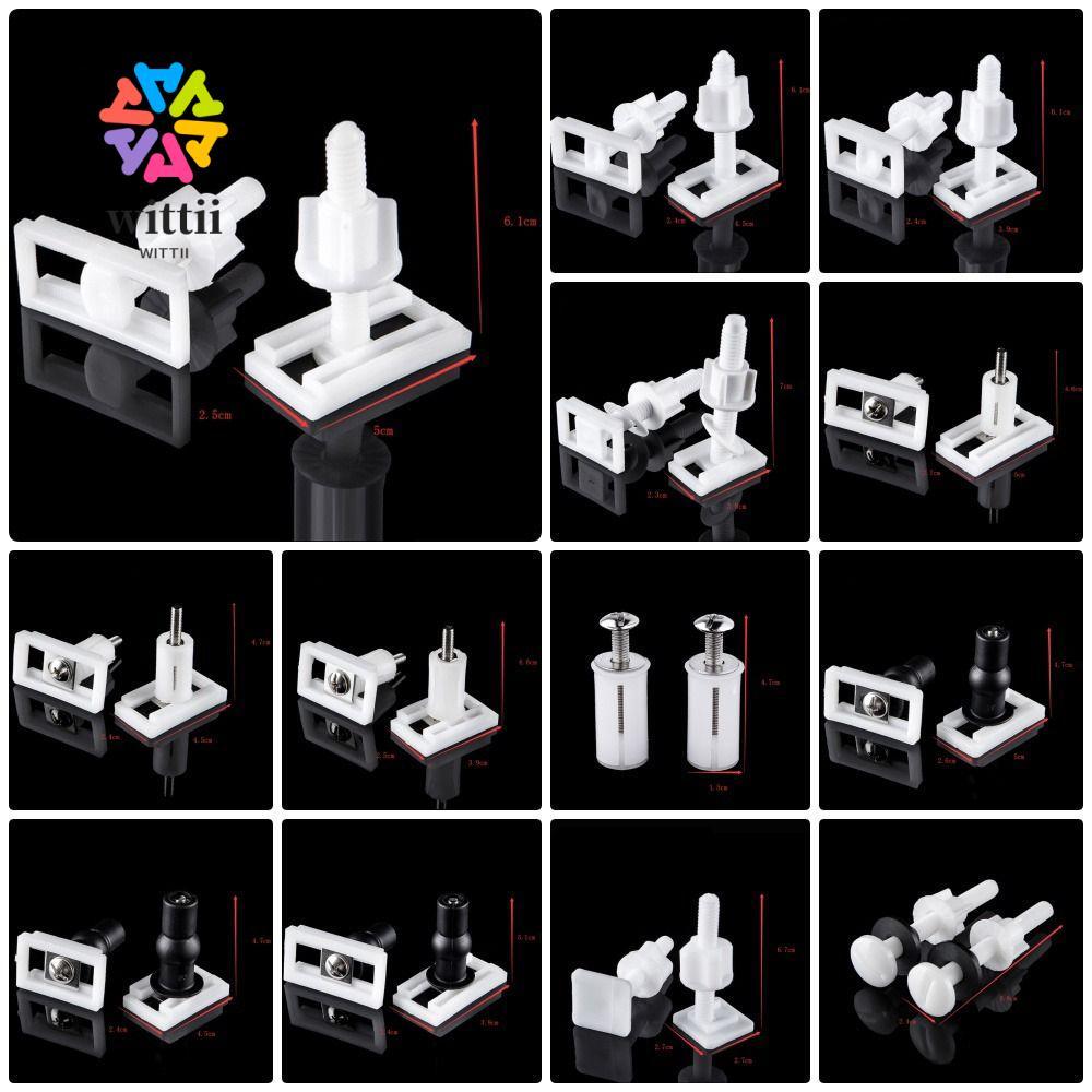 WITTII 1 คู่ฝาปิดบานพับซ่อมสลักเกลียว,อุปกรณ์ห้องน้ํา Universal ที่นั่งชักโครกซ่อมสกรู,ทนทานที่นั่งแผ่นเปลี่ยนพลาสติกอุปกรณ์สกรูเครื่องซักผ้าชุด