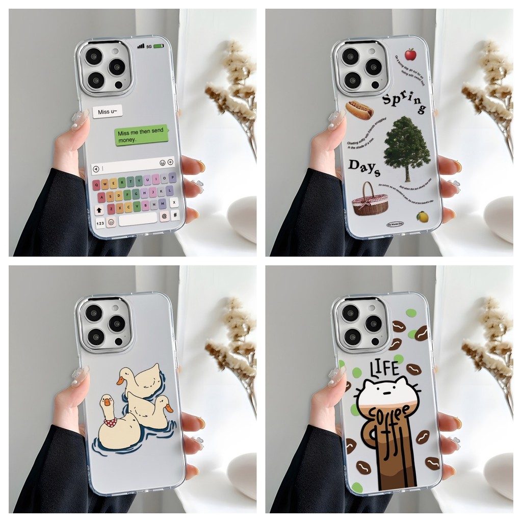 TPU คีย์บอร์ดสีสันสดใส เปลือก For iPhone 11 13 18 Pro Max 17 Pro Max 17 16 12 15 14 8 7 6 Plus 6 XS 