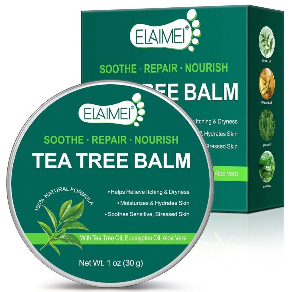 ใหม่ TeaTreeOilBalm,TeaTreeOilfor,Dry Itchy&RashRelief,AthletesFoot&Dry,JockItch,Chafing,BugBites,สู