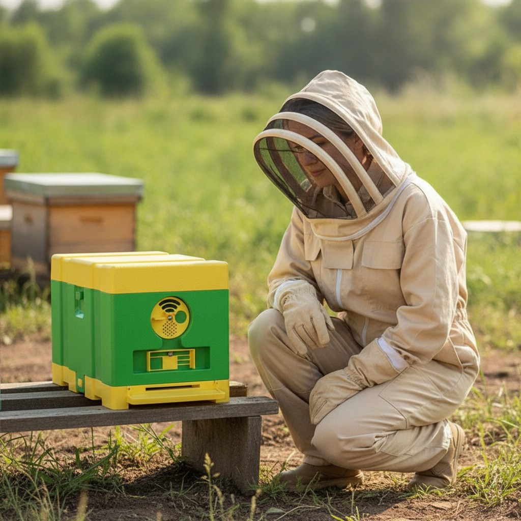 Mini Beehive Box Portable Queen Rearing Bee Colilly Box Queen Rearing Box Two-Tone for Beekeepers
