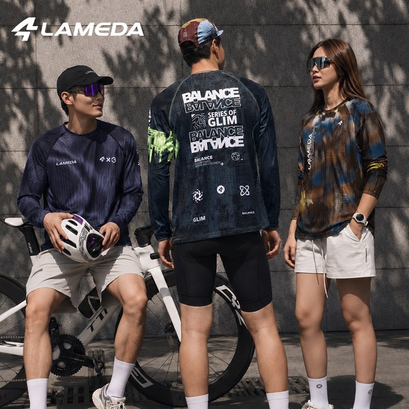 LAMEDA ใหม่ขี่จักรยาน Jersey เสื้อยืดฤดูใบไม้ผลิฤดูร้อนป้องกันแสงแดด Breathable แห้งเร็วผู้ชายผู้หญิงสบายๆแขนยาว
