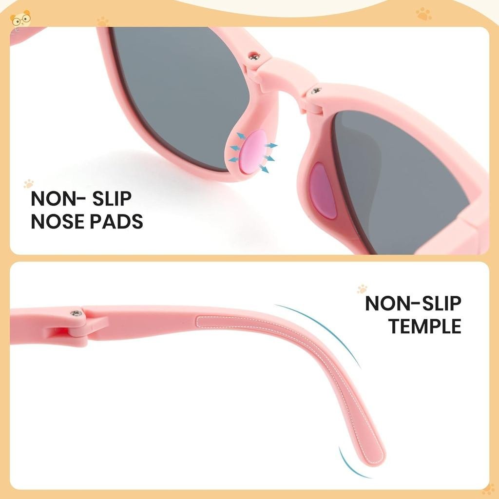 Cyxus เด็กแว่นตากันแดดพับแว่นตากันแดดแว่นตากันแดด Polarized UV400 สําหรับชายหญิง