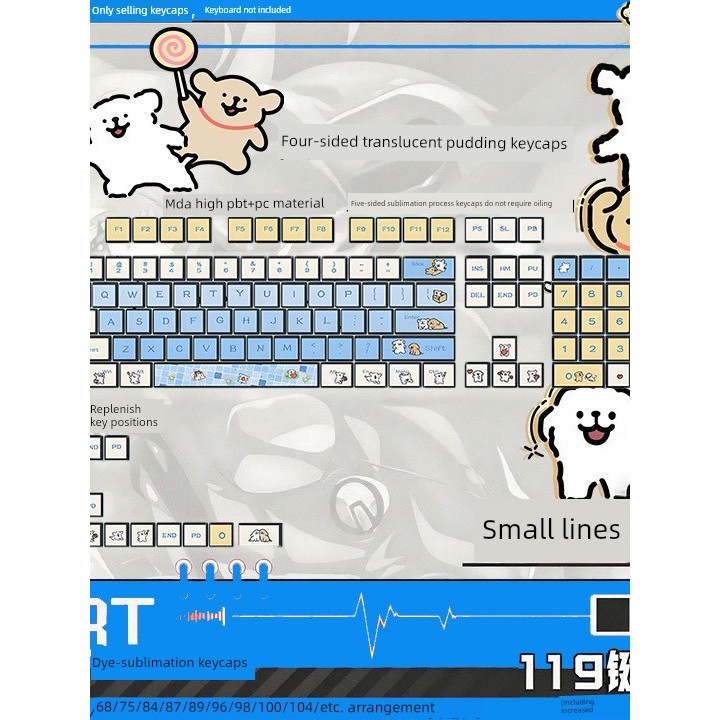 keycap ไทย pbt keycaps keycap anime Line Puppy Sublimation PBT น่ารักที่ไม่ซ้ํากันคีย์บอร์ด Keycap/M