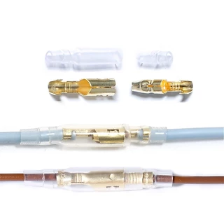 (10 ชิ้น) หางปลากลม หางปลา 3.5 4.0 มม. ตัวผู้ ตัวเมีย Terminal Crimp Bullet Cable Male Female Connector กลม เสียบ