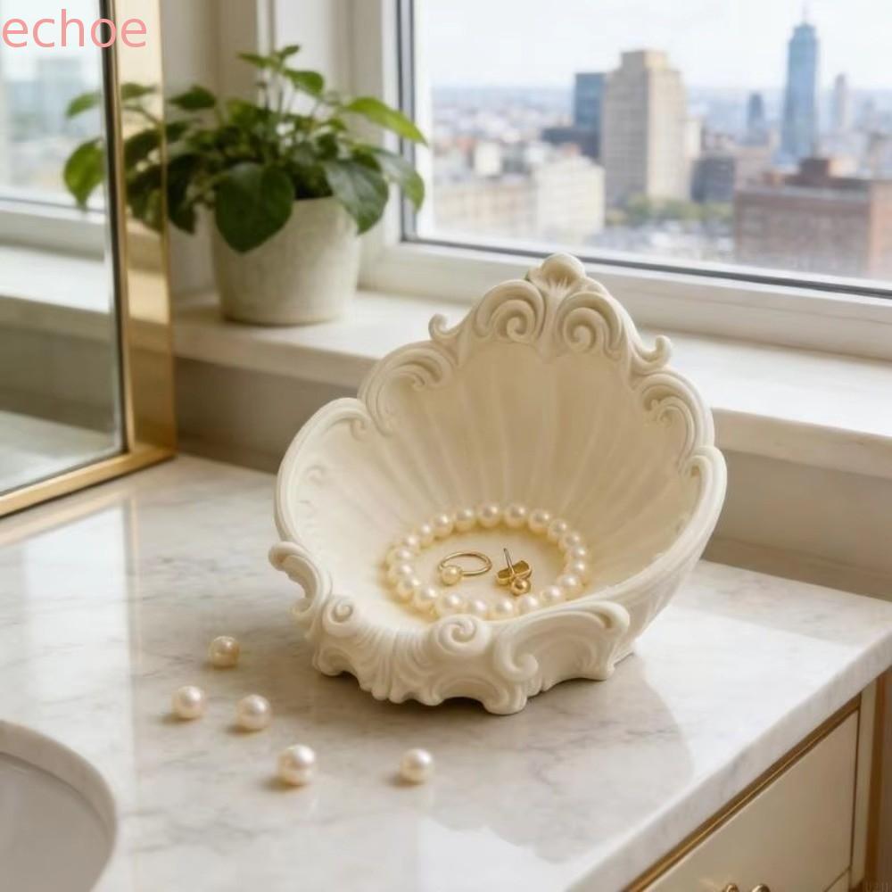 ECHOEDGE Shell ถาดเครื่องประดับ, INS 3D การพิมพ์ผู้ถือเครื่องประดับ, Minimalist ตกแต่ง Creative Simple แหวนแผ่นจอแสดงผลเดสก์ท็อปเครื่องประดับ