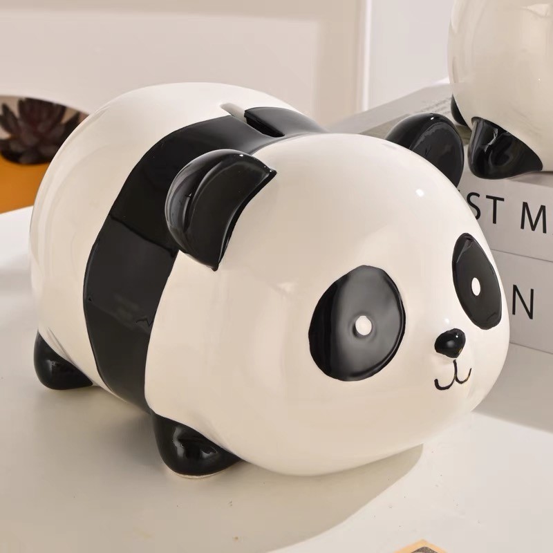 กระปุกออมสินน่ารัก กระปุกออมสินใหญ่ Panda Piggy Bank เซรามิค Non-Pickable ทานาบาตะของขวัญ Piggy Bank