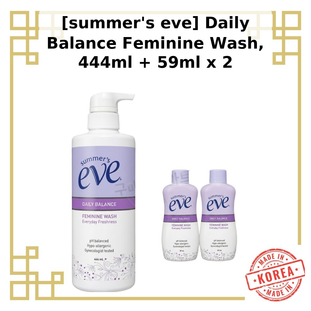 [summers eve] Daily Balance Feminine Wash, 444ml + 59ml x 2 / Korean Feminine Wash / Gentle Cleansin