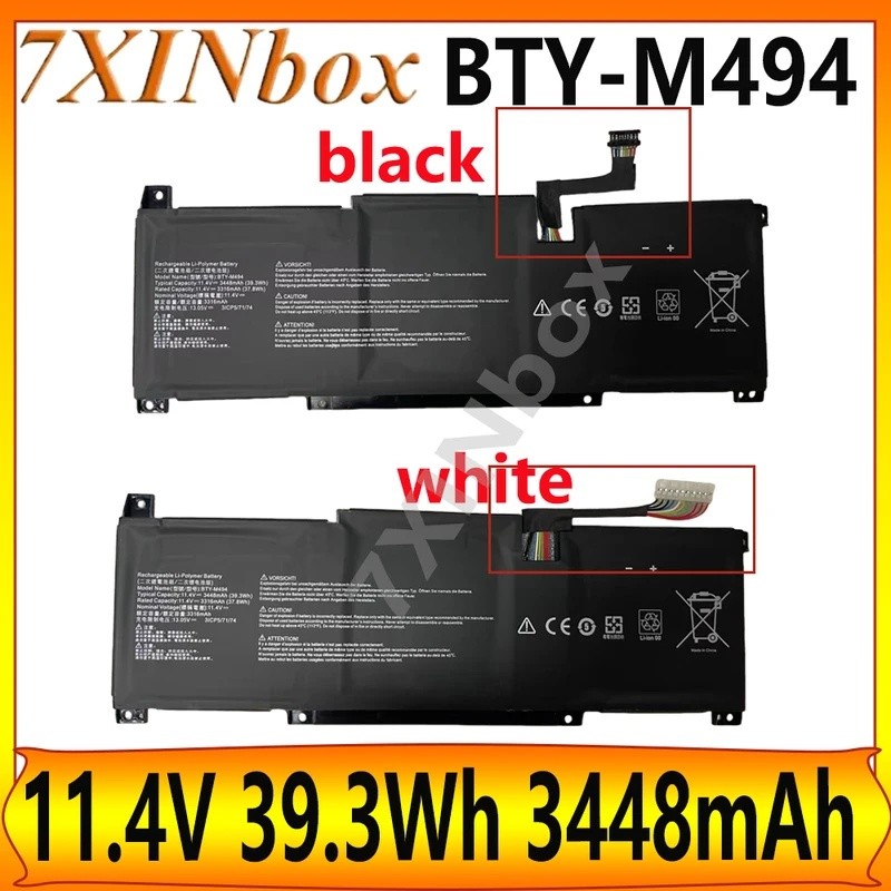 7XINbox BTY-M494 11.4V 39.3Wh 3448mAh แบตเตอรี่แล็ปท็อปสําหรับ MSI MODERN 14 C11M-206US C12M C12MO 1
