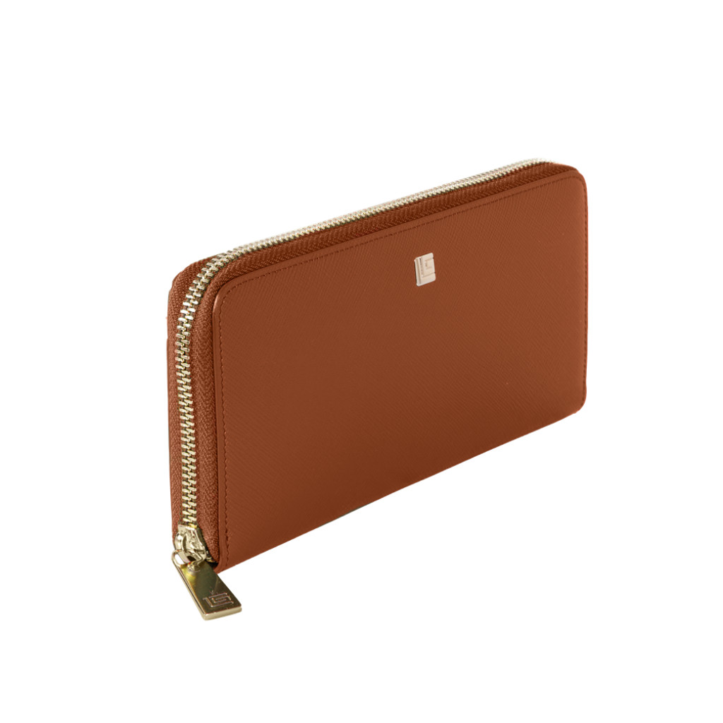Guy Laroche กระเป๋าสตางค์ผู้หญิง กระเป๋าหนัง ซิปรอบยาว สีส้ม รุ่น AGP0863ZS6ORL