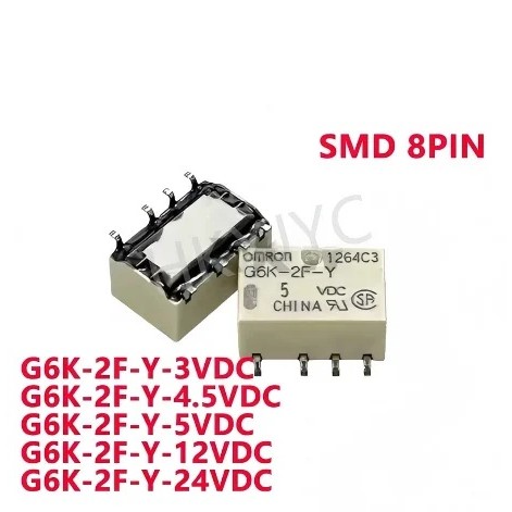 5PCS G6K-2F-Y-3VDC G6K-2F-Y-4.5VDC G6K-2F-Y-5VDC G6K-2F-Y-12VDC G6K-2F-Y-24VDC 3V 24V 5V 5V 24V 5V 5