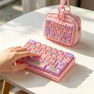 FG 26-Key คีย์บอร์ด Fidget Clier พวงกุญแจหลายปุ่มความเครียดบรรเทาของเล่นน่ารักกระเป๋าจี้ของขวัญ HS