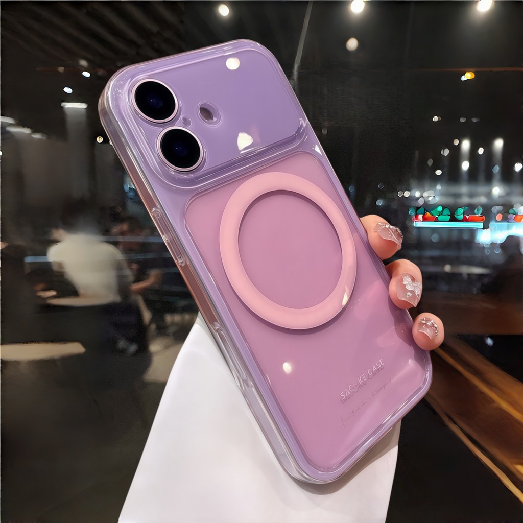 เคสเปลี่ยนแม่เหล็กแบบใส Dopamine สําหรับ iPhone 14 15 16 17Pro Max ซิลิโคนกันกระแทก ปกอ่อน