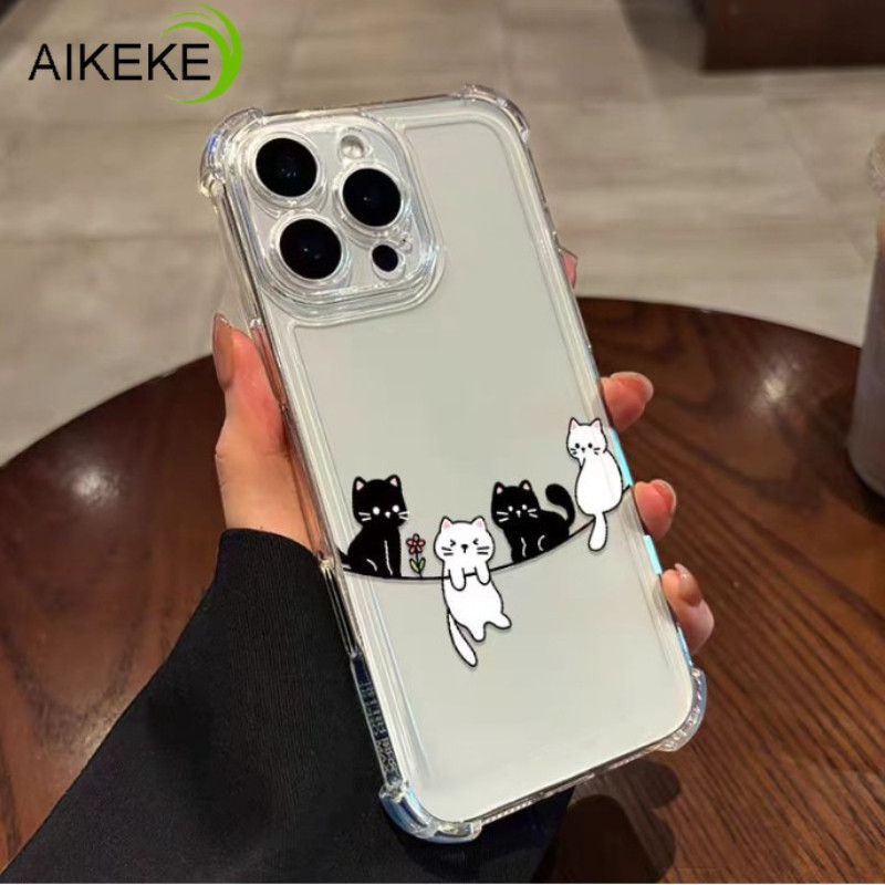 แมวน่ารักดอกไม้ล้างสี่มุมเคสโทรศัพท์สําหรับVivo Y78 Y78T Y77 Y77E Y76S Y76 Y75 Y75S Y73S Y73 Y73 T Y