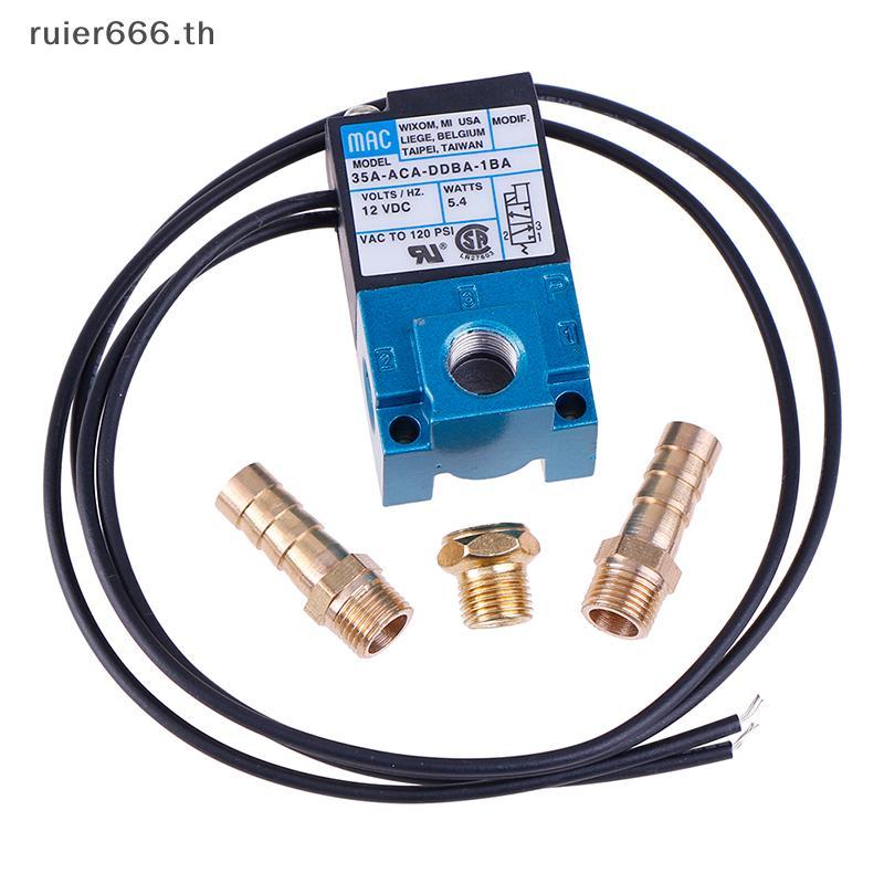# ruier # 1Set โซลินอยด์วาล์ว 1/8 35A-ACA-DDBA-1BA พร้อมทองเหลือง DC12V .