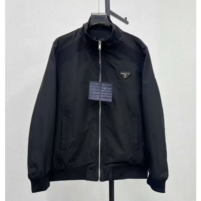 [M-4XL] แฟชั่น PRADA Lapel Jacket ไนลอนคุณภาพสูงกีฬากลางแจ้งชุดเบสบอลผู้ชาย