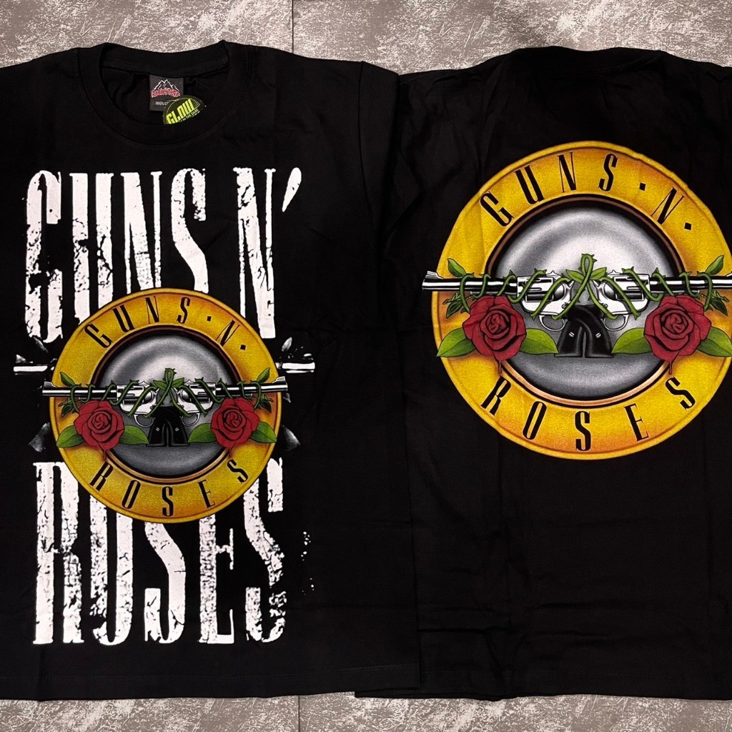 เสื้อยืด Gun n rose (ป้ายRocktee เรืองแสง) ผ้าCotton100