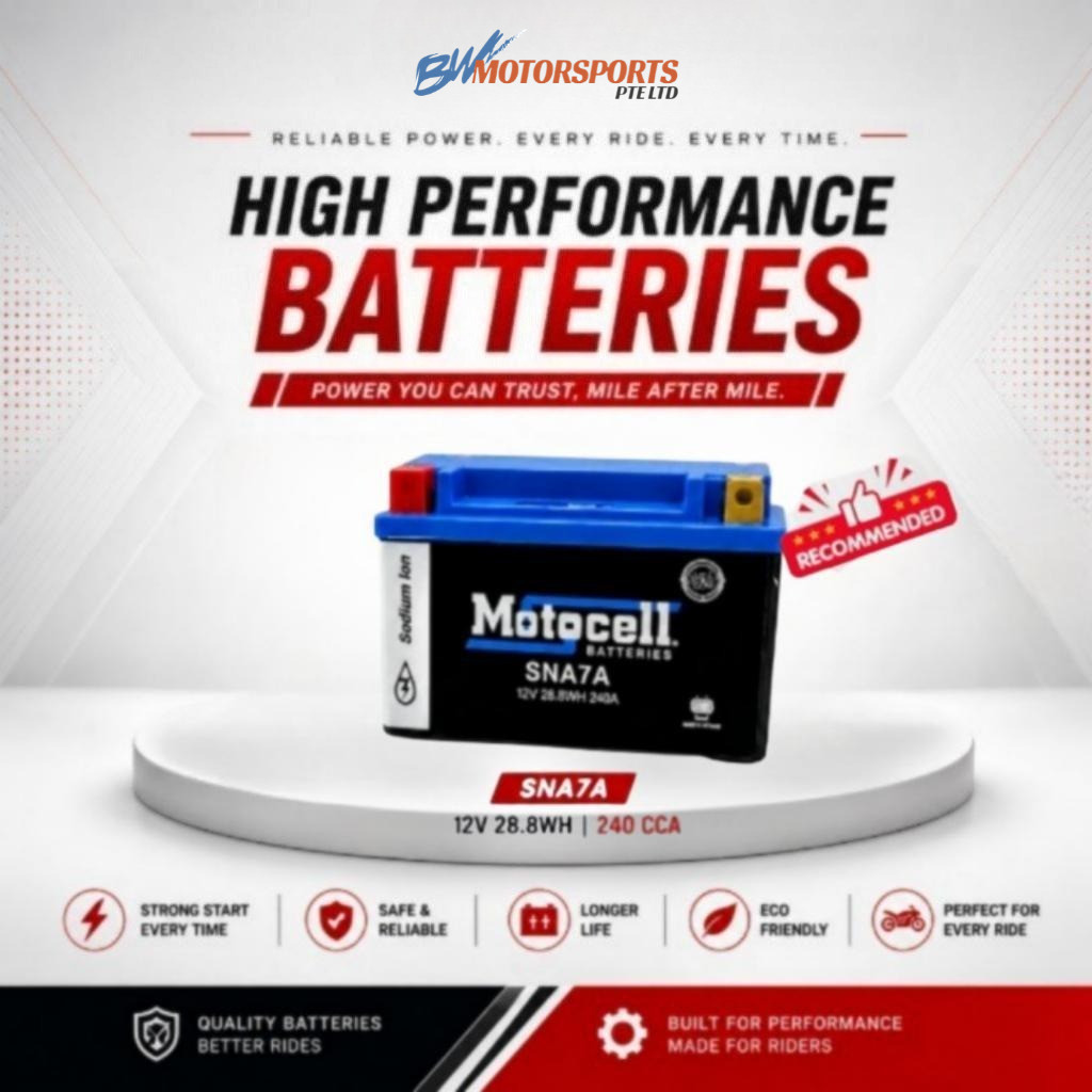 แบตเตอรี่ลิเธียมไอออน Motocell SNA7A (YTX7A-BS) มอเตอร์มอเตอร์ไซค์