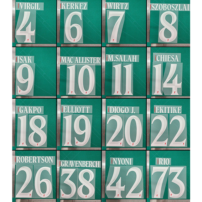 แผ่นแปะฟุตบอล丨26-27 Liverpool home Name Set (ผู้ใหญ่)แผ่นแปะเสื้อถ่ายเทความร้อน (PVC/TPU/PET)DTF