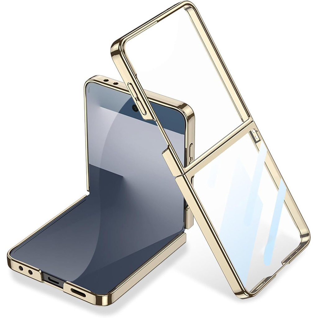 Electroplated โปร่งใส PC Hard Flip8 สําหรับ Samsung Galaxy Z Flip 7 กรณีกันกระแทกป้องกัน Flip6 ฝาครอบ Flip345678
