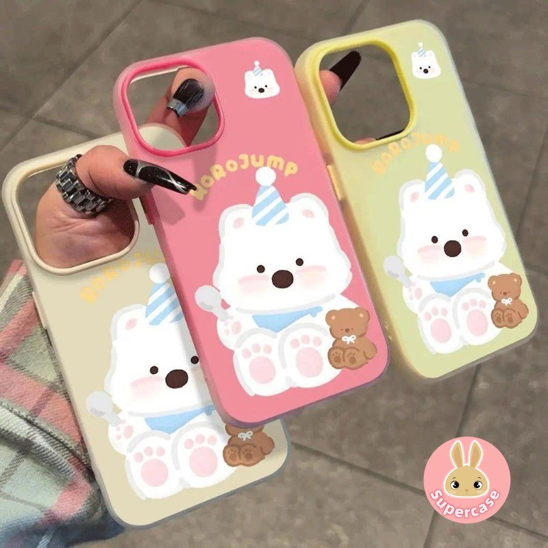 การ์ตูนสุนัขสีขาวหมีเคสโทรศัพท์สําหรับOPPO Reno 8Z 7Z 8 6 Lite 6Z 5 4 Lite 5Z 5F 5K 4Fค้นหาX3 Lite A