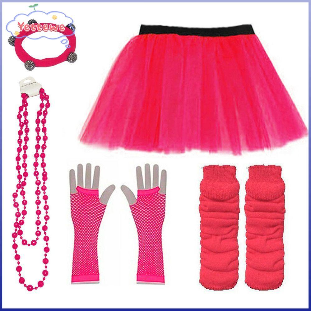 YVETTPH Neon 80s Prom party Tutu กระโปรงชุดอุ่นขา