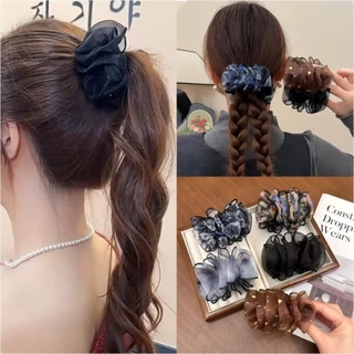 คลิปผมหางม้าดีไซน์วินเทจลายดอกไม้สำหรับผู้หญิง ใช้จัดแต่งทรงผมได้หลากสไตล์