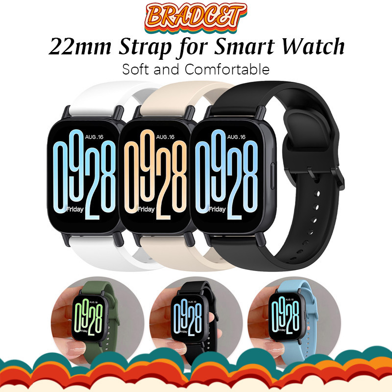 สายนาฬิกาซิลิโคนกีฬาแบบนุ่ม 22 มม. for Smartwatch Redmi Watch 5 Active/5 Lite/Samsung/Huawei Watch/Amazfit Bip 6