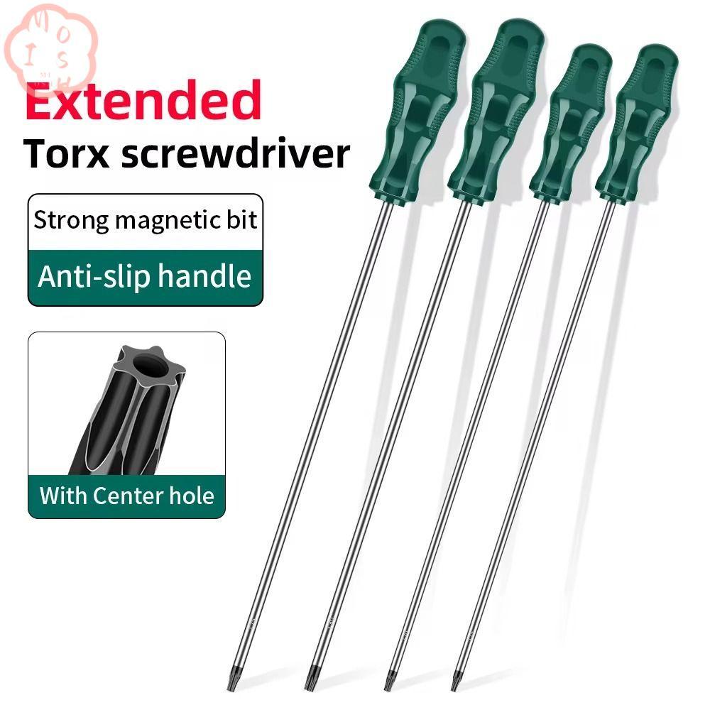 MIOSHOP Torx ไขควง, ยาวพิเศษ T15 T20 T25 T30 ไขควงหกเหลี่ยม, คุณภาพสูงพร้อมรู 400 มม. ไขควงอัลเลน