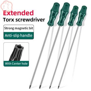 MIOSHOP Torx ไขควง, ยาวพิเศษ T15 T20 T25 T30 ไขควงหกเหลี่ยม, คุณภาพสูงพร้อมรู 400 มม. ไขควงอัลเลน