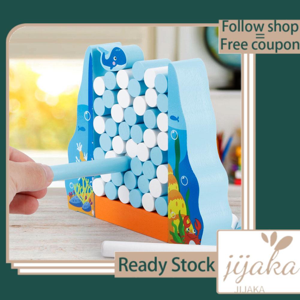Jijaka Jijaka เดสก์ท็อปไม้ Whale BALANCE Building Block ของเล่นเกมการศึกษาสำหรับเด็ก