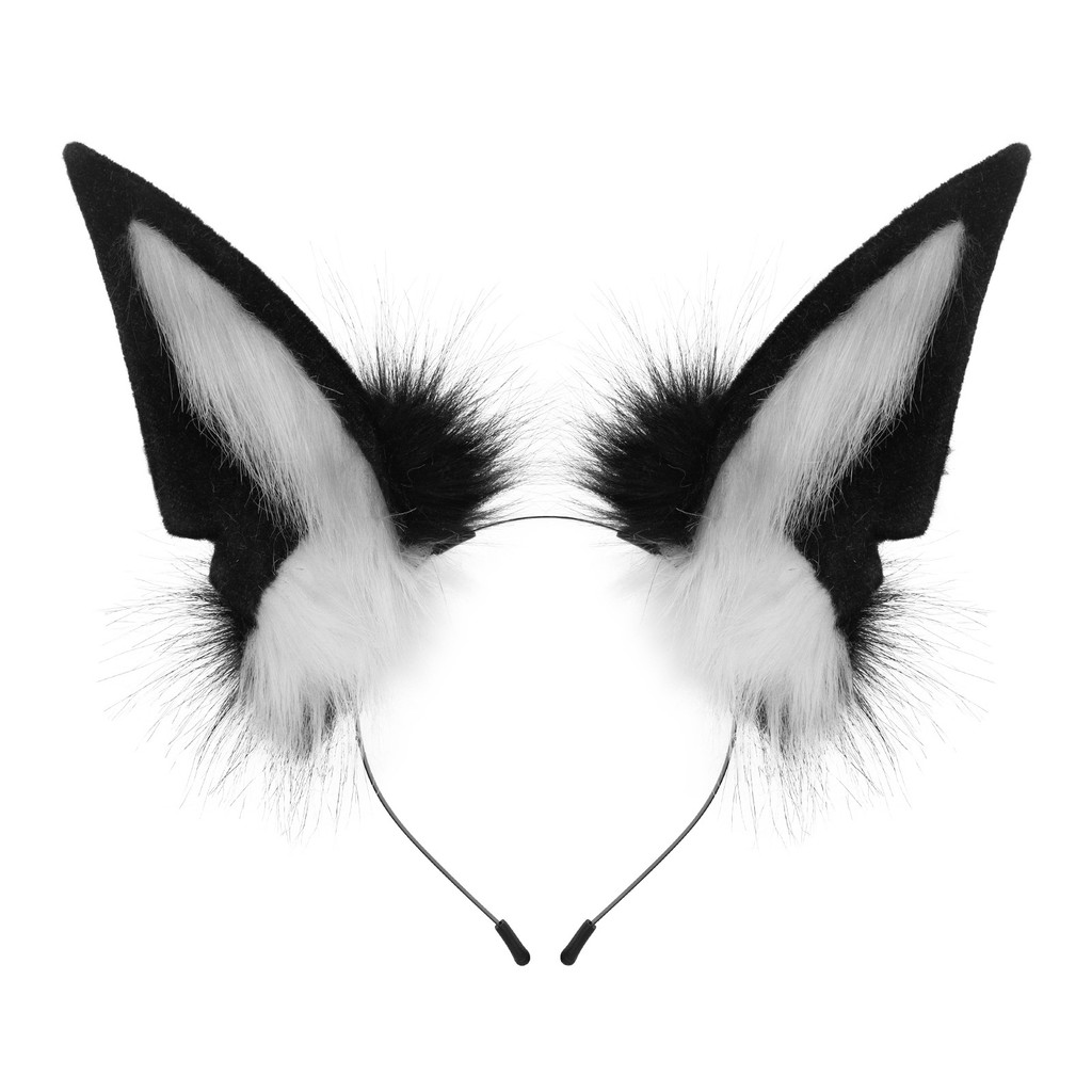 Halloween faux plush animal ear headband, hyraxes ears, cosplay party prop, Anubis costume accessory