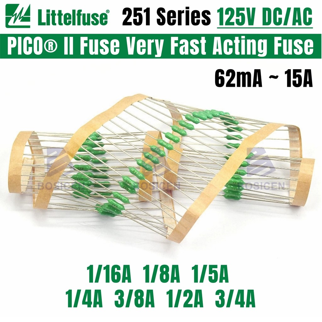 10PCS Littelfuse PICO Very Fast Acting เครื่องพิมพ์ฟิวส์ 125V LF 200mA 375mA 500mA 630mA 750mA 1/16A