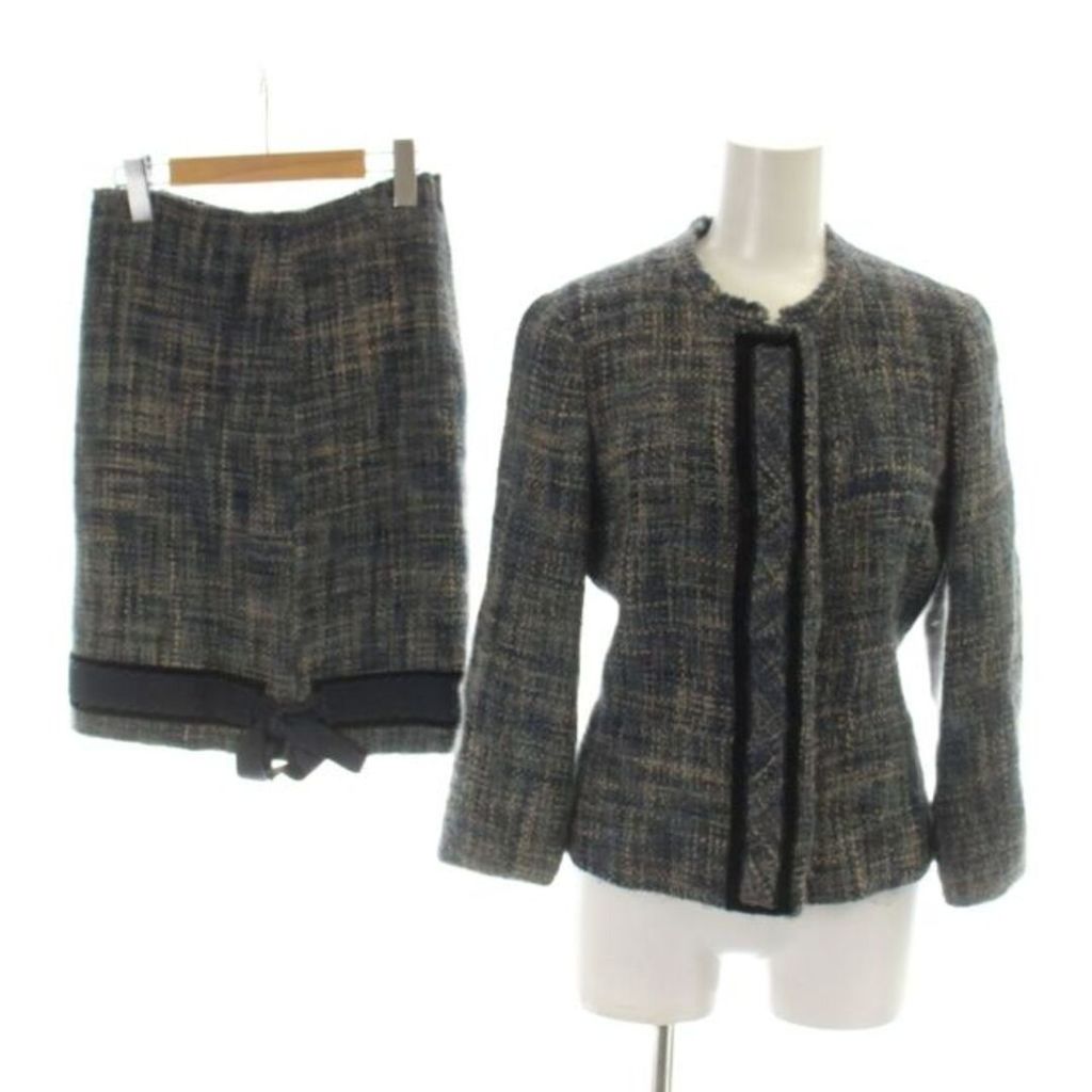 PRADA Jacket Skirt wool blue Direct from Japan Secondhand