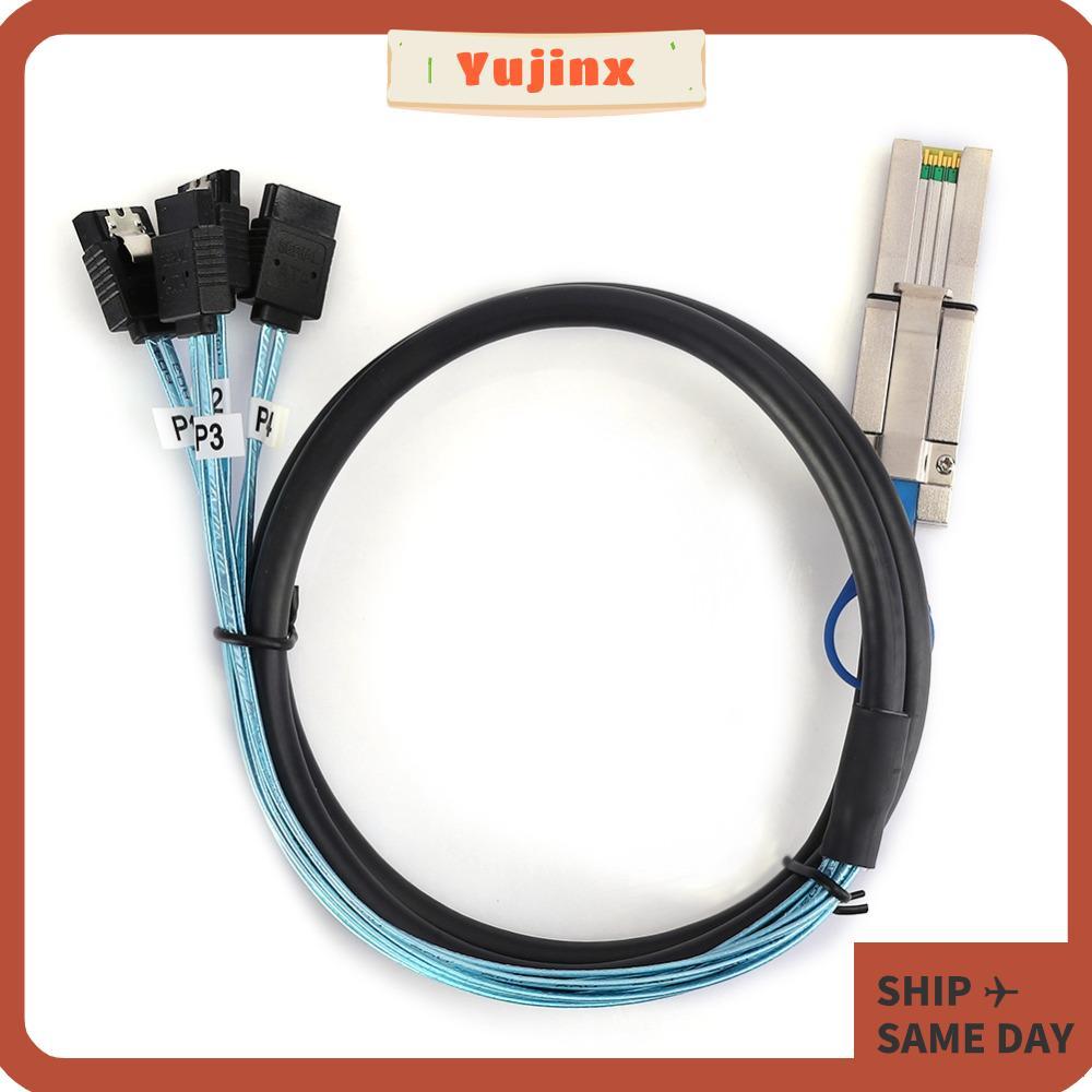 YUJINX Mini SAS Cable, 1 เมตรแบบพกพา SFF-8088 26P ถึง 4 X SATAs Cable, ทนทาน 6Gbps Server Hard Drive
