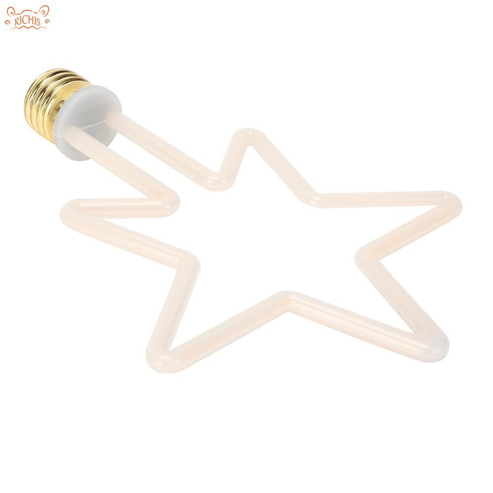 RICHIS หลอดไฟ LED ตกแต่ง, ฐาน E27 2700K แสงอบอุ่นตกแต่ง, Vintage 4W Five-Pointed Star 220V โคมไฟตกแต