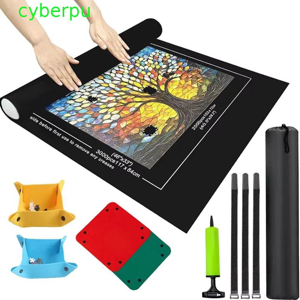 CYBERPULSE Puzzle Saver Pad, 1500/2000/3000 ชิ้นโพลีเอสเตอร์จิ๊กซอว์ปริศนาชุดเสื่อ,ลื่นพร้อมแท่งพองพ