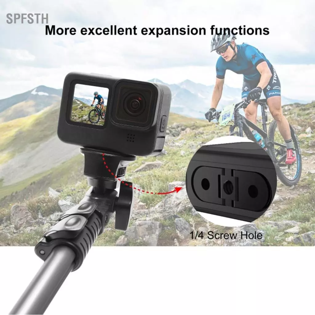 spfsth อะแดปเตอร์ขาตั้งกล้องพับได้ฐานโลหะสำหรับ GoPro HERO9/8/Max thumbnail 5