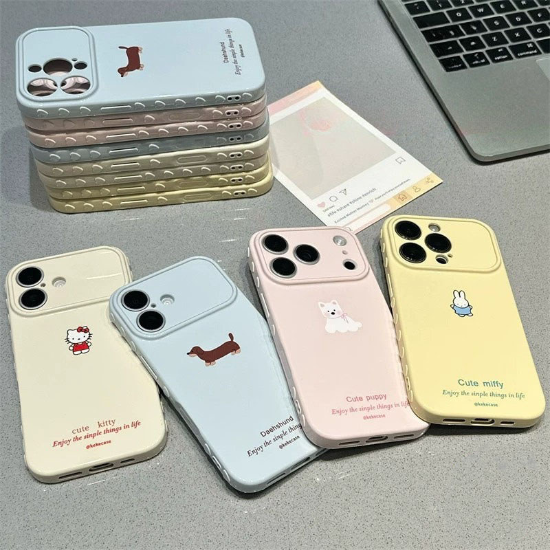 เคสสำหรับ iPhone 17 16 15 14 13 12 11 Pro Max XR XS หัวใจ 3D กันรอย กันกระแทก สีหวาน น่ารัก ถุง