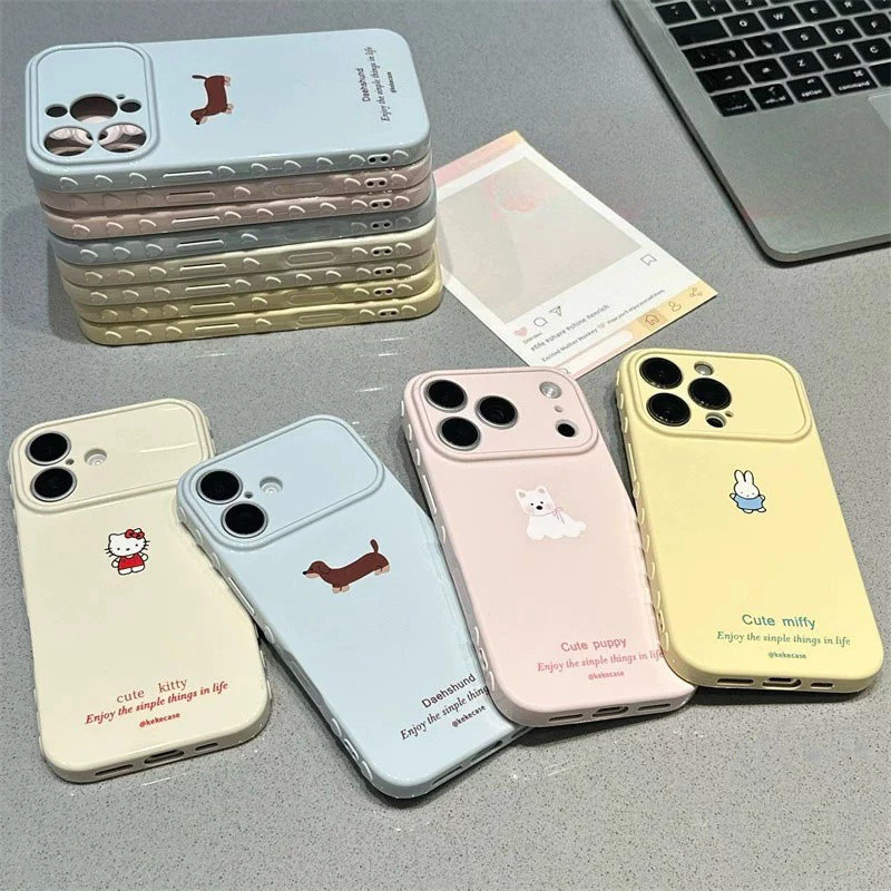 เคสสำหรับ iPhone 17 16 15 14 13 12 11 Pro Max XR XS หัวใจ 3D กันรอย กันกระแทก สีหวาน น่ารัก ถุง