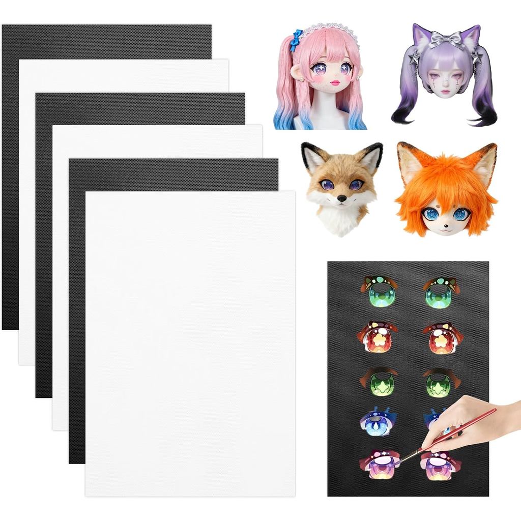 6 ชิ้นตาข่ายสําหรับหน้ากาก, 0.5 มม.กันน้ําพิมพ์ Fursuit Eye ตาข่าย, 11.8in X 7.87in PVC Therian คอสเ