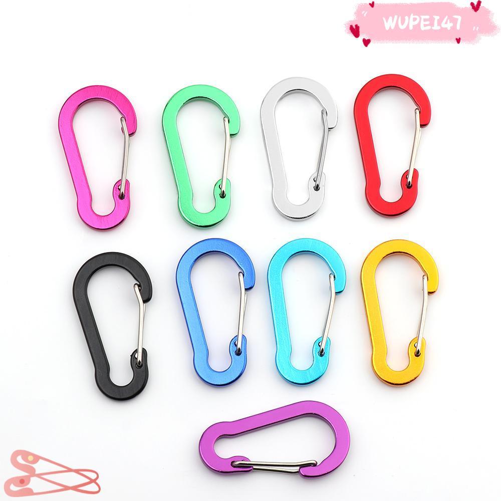 WUPEI47AD 5 ชิ้นล็อคหัวเข็มขัดอลูมิเนียม Carabiner Camping พวงกุญแจปีนเขา