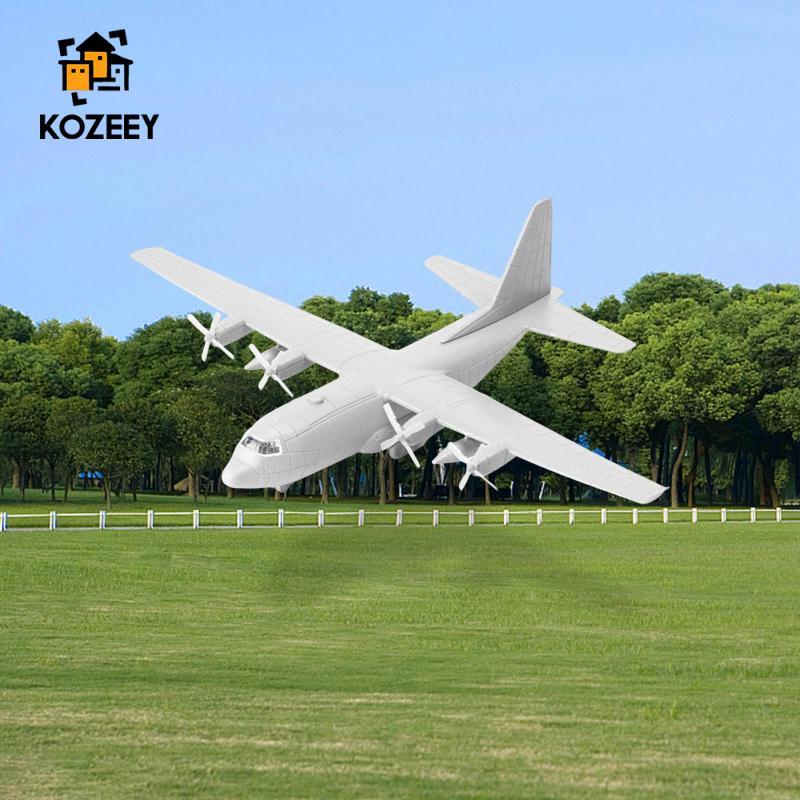 KOZEEY 1/144 ขนส่งเครื่องบินรุ่น,Miniature เครื่องบินของเล่นประกอบรุ่น C130 4D พร้อมขาตั้งของขวัญ