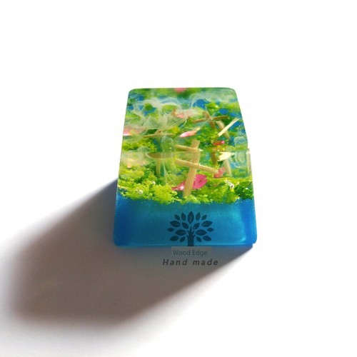 keycap keycap ไทย ปุ่มกดเรซินที่ทําด้วยมือแป้นพิมพ์เครื่องกลปุ่มกดเรซินโปร่งใสปุ่มกดเฉพาะแกนเครื่องก