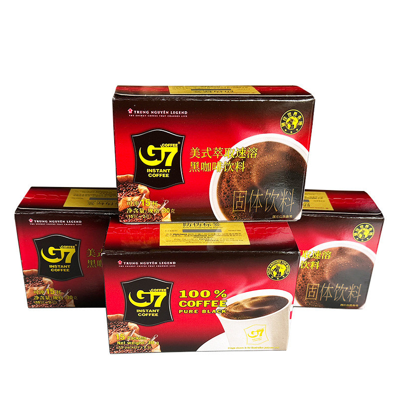 ขายร้อนจัดส่งทันทีเวียดนาม G7 กาแฟ Central Plains G7 ผงกาแฟดําบริสุทธิ์ปราศจากซูโครส E-Commercial