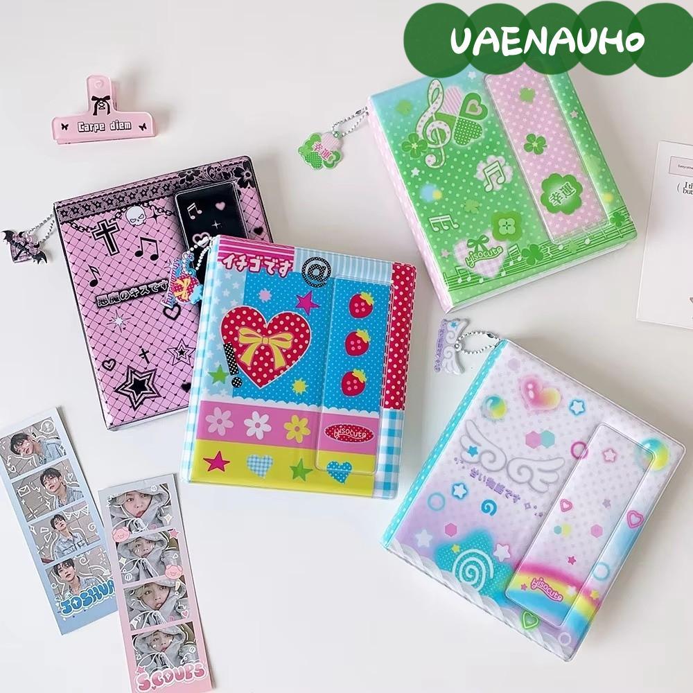 UAENAUH0 Photo Storage Card Album,Kpop Fashion Pendant Lanyard Photo Card Holder,สไตล์เกาหลี 4-Grid 
