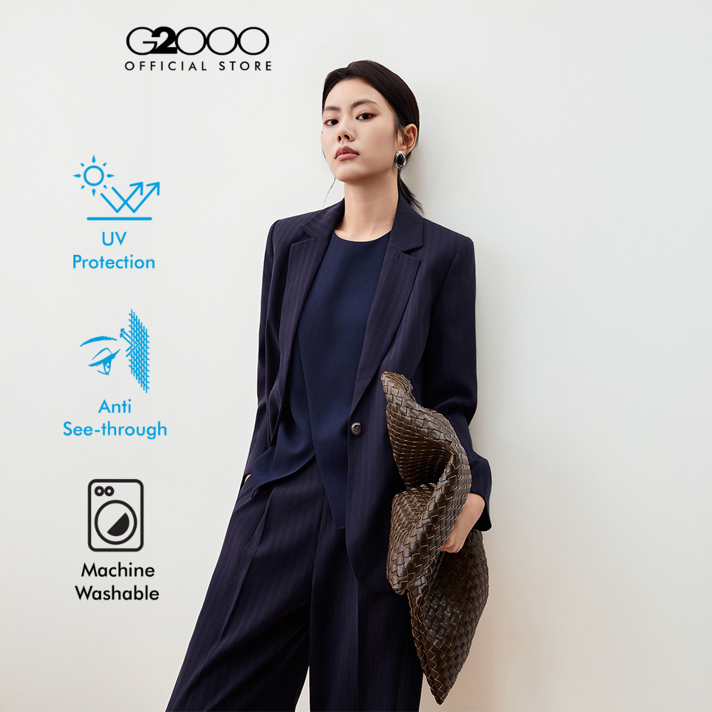 G2000 เสื้อเบลาส์แขนสั้นสำหรับผู้หญิง Regular Fit รุ่น 5624142179 DARK NAVY