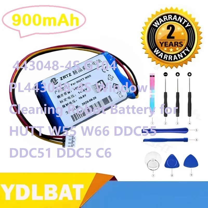 900มะห์ 443048-4S G104 PL443048-4S แบตเตอรี่หุ่นยนต์ทําความสะอาดหน้าต่างสําหรับ HUTT W55 W66 DDC55 D
