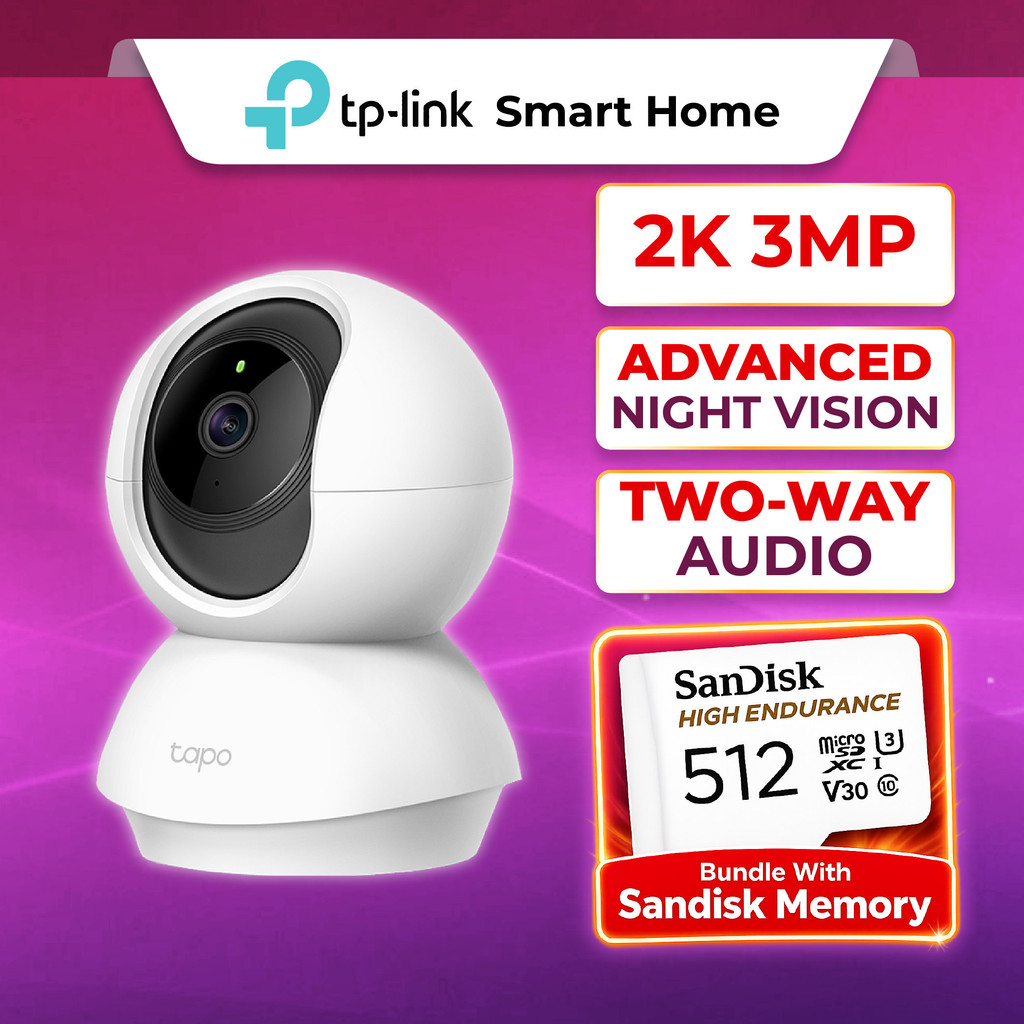 TP-Link Tapo TC71 2K 3MP Wi-Fi กล้องวงจรปิด Baby Cry Detect Night Vision 2 Way Audio Motion Detect